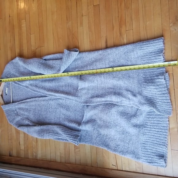 Free People Santa Cruz, Alpaca blend, long, gray open cardigan sweater - Picture 6 of 7
